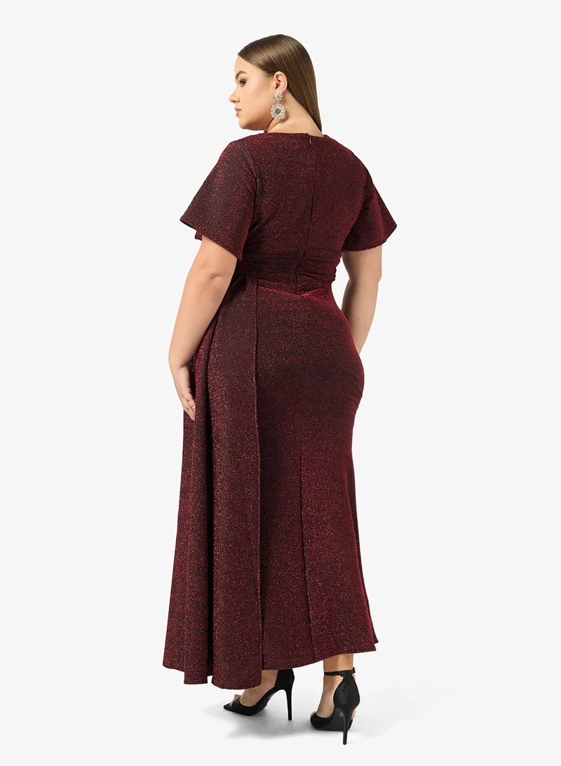 Ella Plus Plus Size Drapped Dress With Waist Ruching